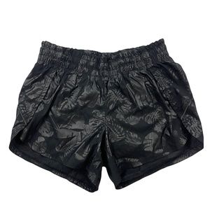 Athleta Racer Run Black Floral Shorts Extra Small
